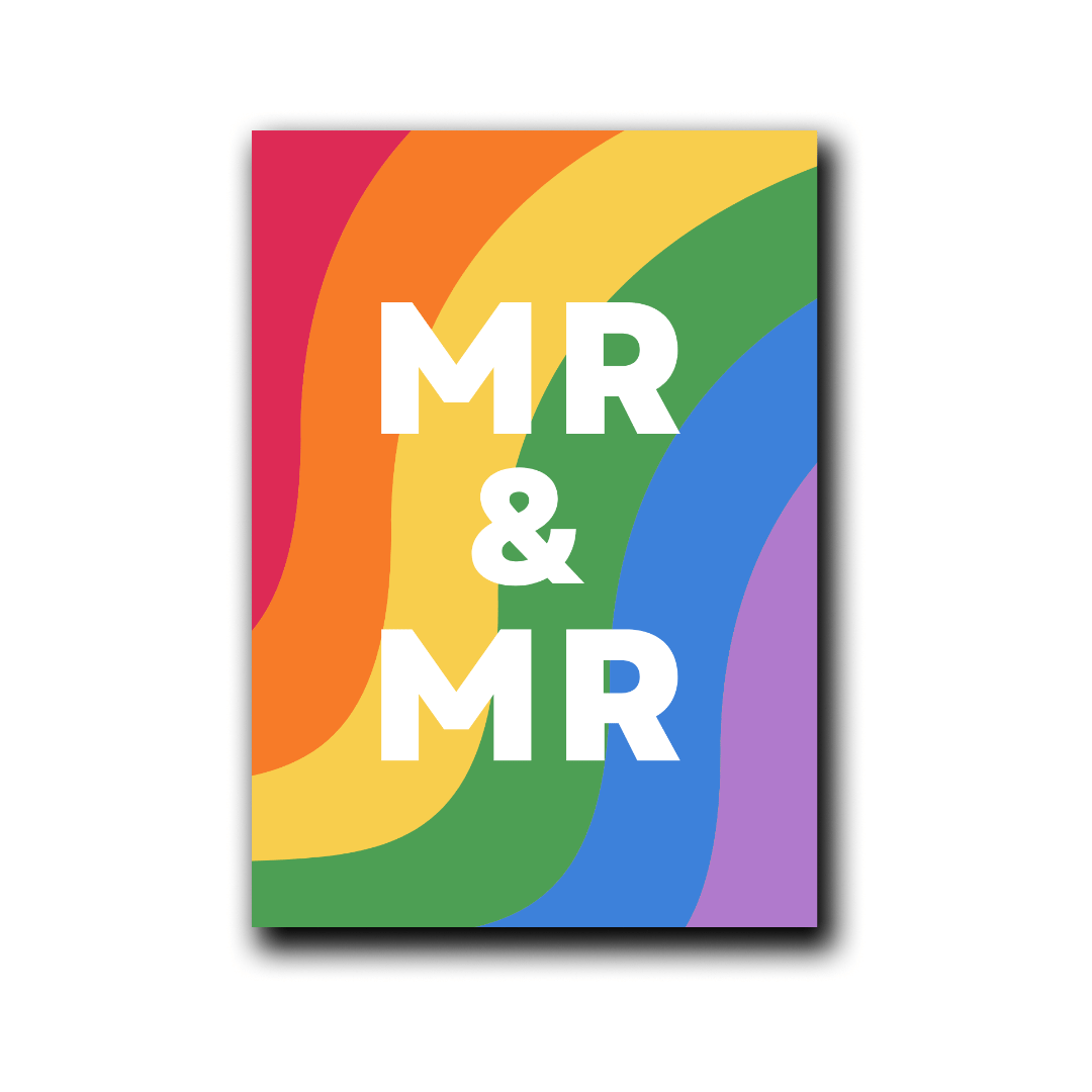 Klappkarte | Hochzeit Mr. & Mr. Regenbogen