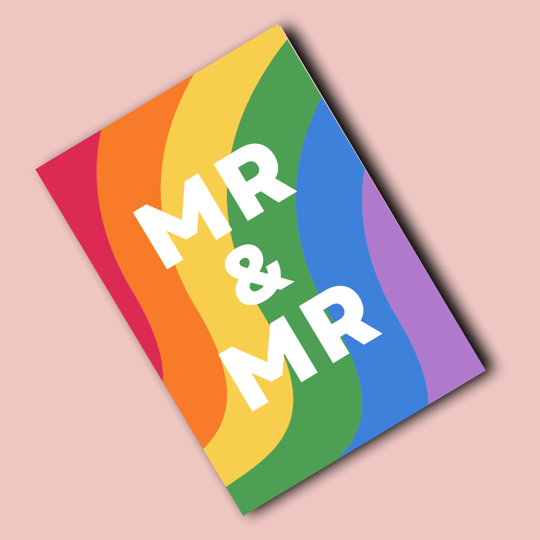 Klappkarte | Hochzeit Mr. & Mr. Regenbogen