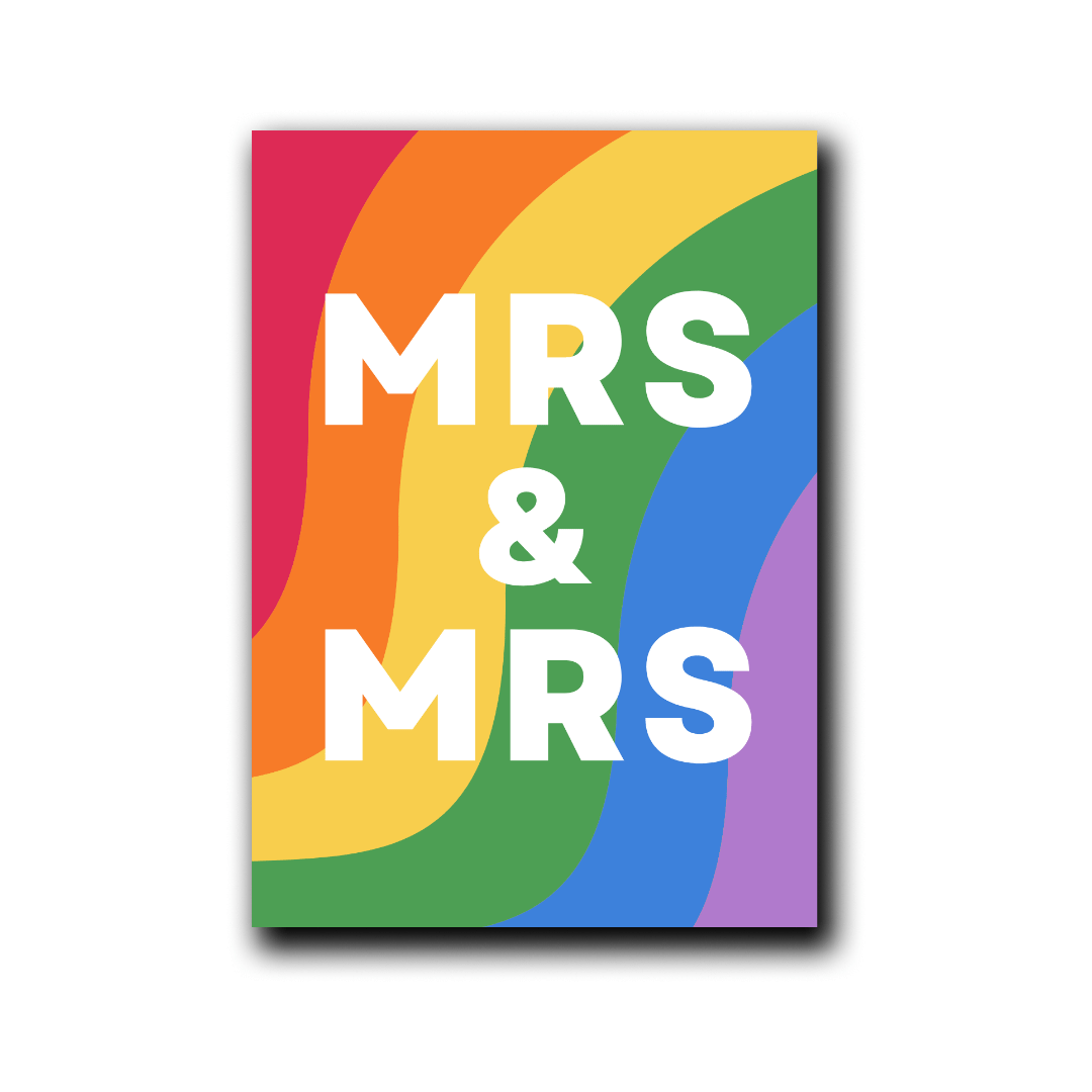 Klappkarte | Hochzeit Mrs. & Mrs. Regenbogen