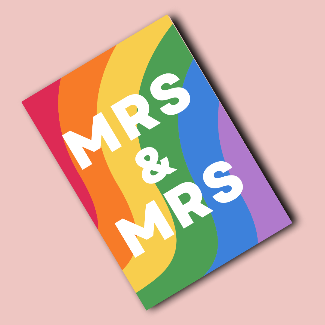 Klappkarte | Hochzeit Mrs. & Mrs. Regenbogen