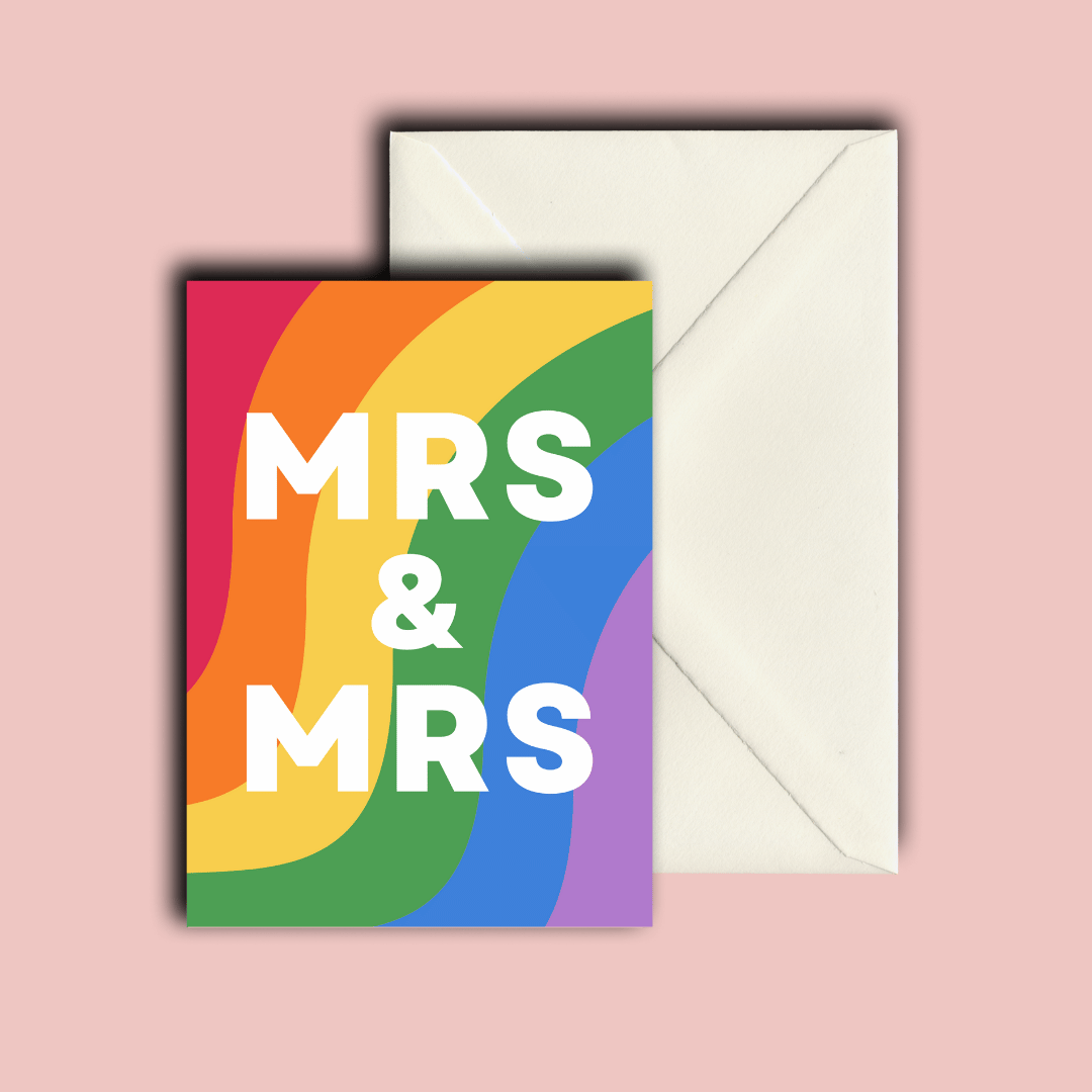 Klappkarte | Hochzeit Mrs. & Mrs. Regenbogen