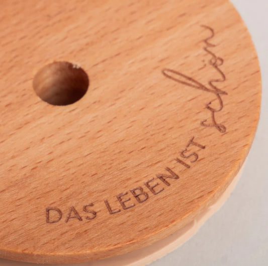 Deckel Das Leben ist schön für hohes Trinkglas