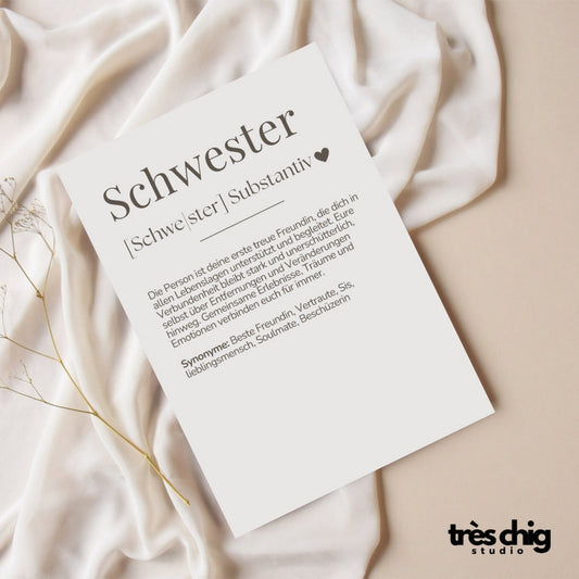 Definition Schwester | Postkarte