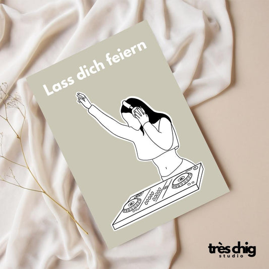 Lass dich feiern DJ | Postkarte